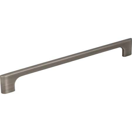 Jeffrey Alexander 224 mm Center-to-Center Brushed Pewter Asymmetrical Leyton Cabinet Pull 286-224BNBDL